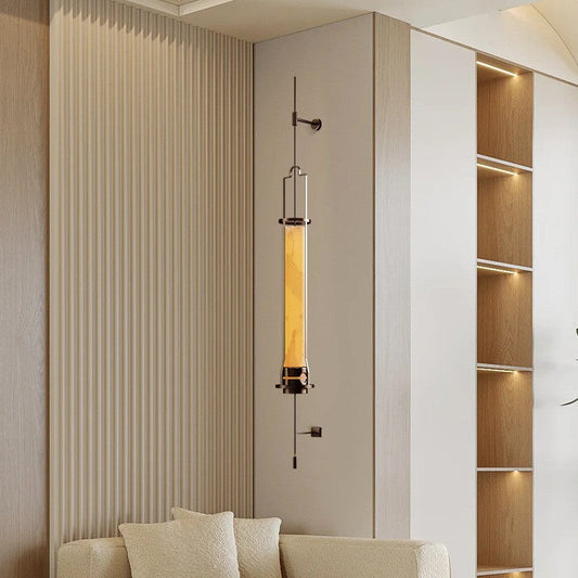 Modern Luxury Cylindrical Linear Iron Glass LED Wall Sconce Lamp For Bedroom