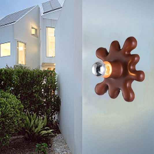 Modern Art Deco Sunflower Shape Resin 1-Light Wall Sconce Lamp For Bedroom