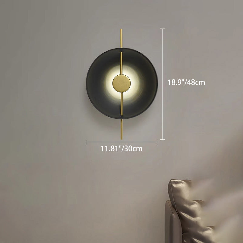 Contemporary Creative Flying Saucer Round Hardware LED Wall Sconce Lamp For Bedroom