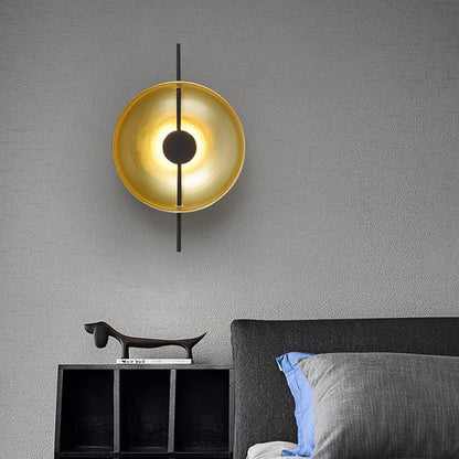 Contemporary Creative Flying Saucer Round Hardware LED Wall Sconce Lamp For Bedroom