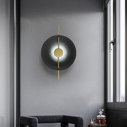 Contemporary Creative Flying Saucer Round Hardware LED Wall Sconce Lamp For Bedroom