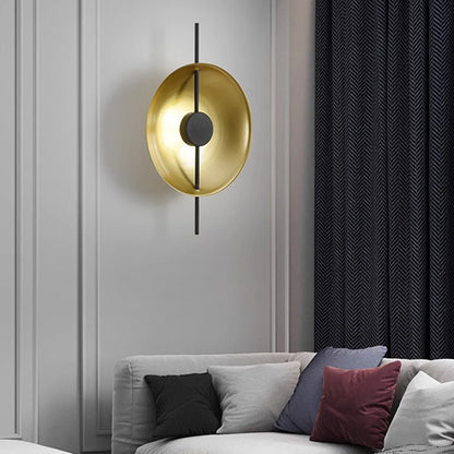 Contemporary Creative Flying Saucer Round Hardware LED Wall Sconce Lamp For Bedroom