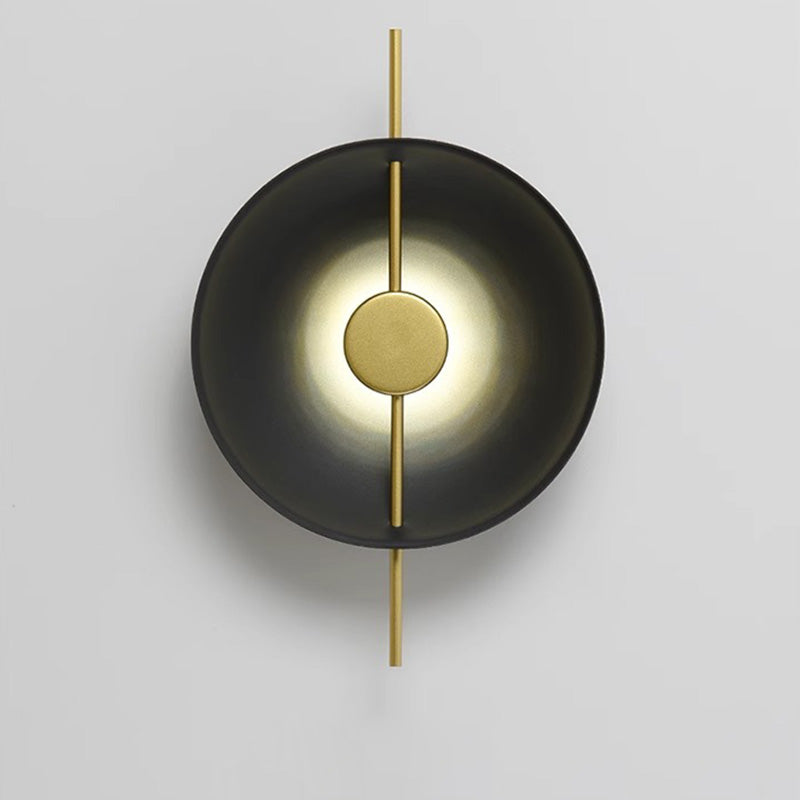 Contemporary Creative Flying Saucer Round Hardware LED Wall Sconce Lamp For Bedroom