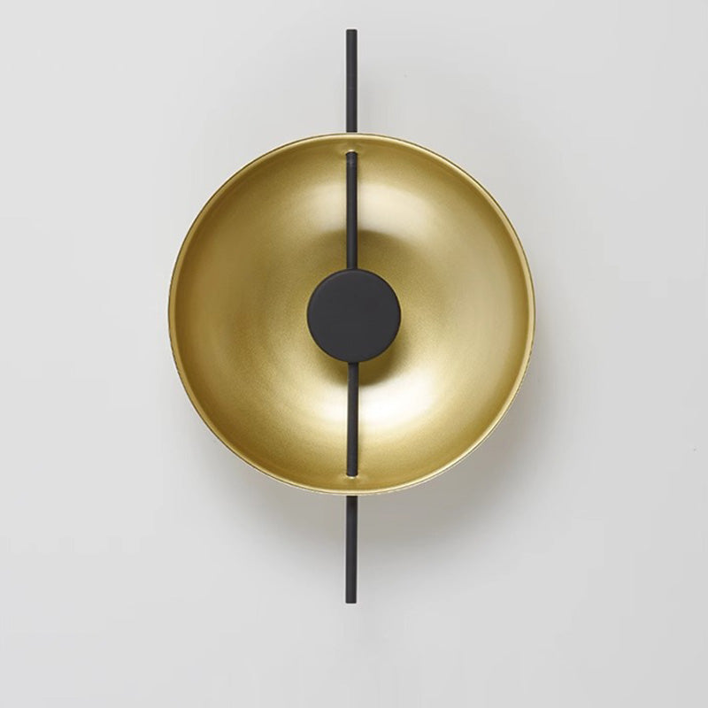 Contemporary Creative Flying Saucer Round Hardware LED Wall Sconce Lamp For Bedroom