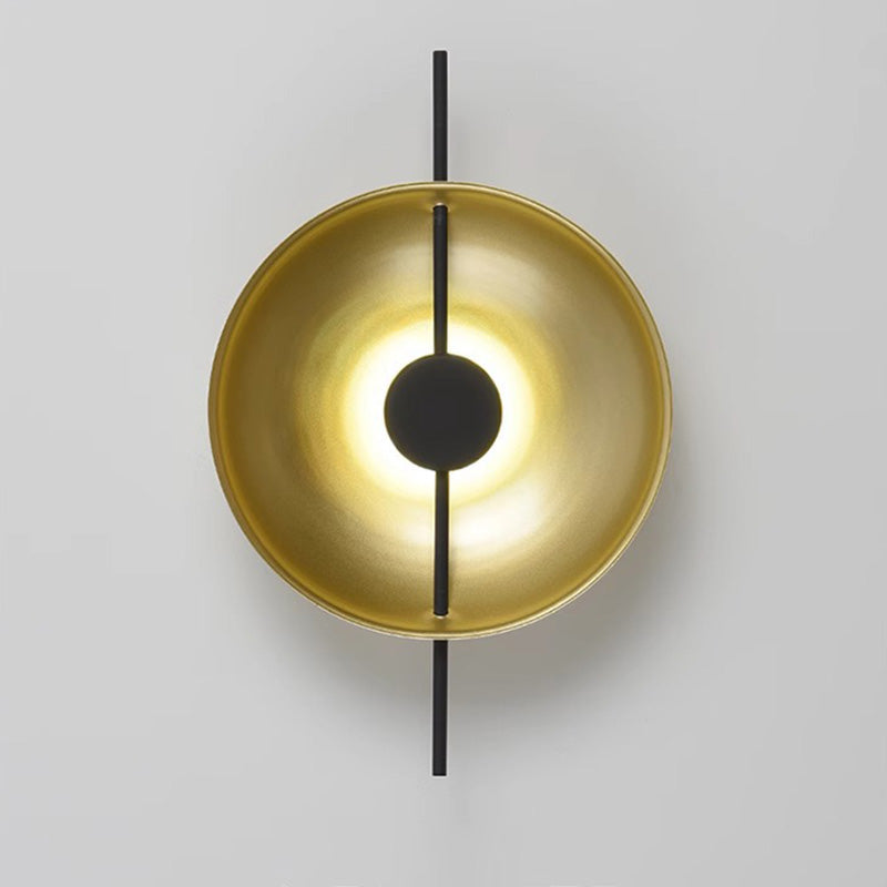 Contemporary Creative Flying Saucer Round Hardware LED Wall Sconce Lamp For Bedroom