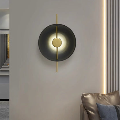 Contemporary Creative Flying Saucer Round Hardware LED Wall Sconce Lamp For Bedroom