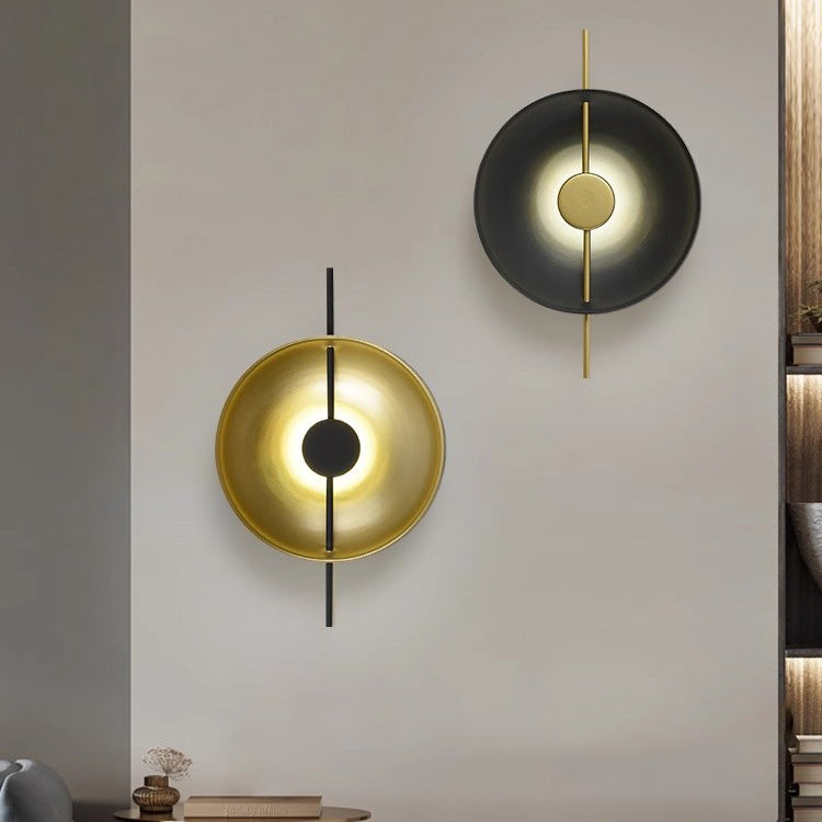 Contemporary Creative Flying Saucer Round Hardware LED Wall Sconce Lamp For Bedroom