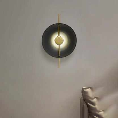 Contemporary Creative Flying Saucer Round Hardware LED Wall Sconce Lamp For Bedroom