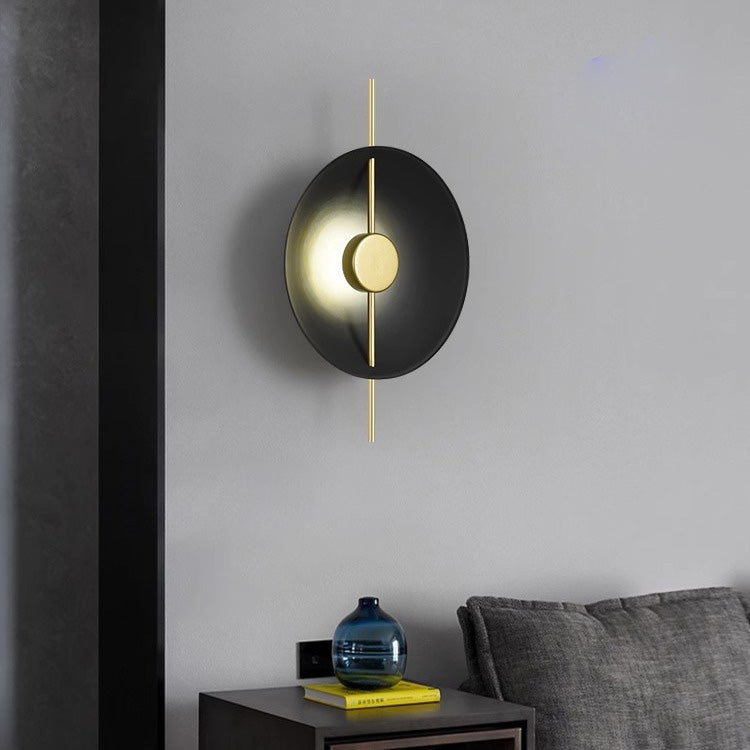 Contemporary Creative Flying Saucer Round Hardware LED Wall Sconce Lamp For Bedroom