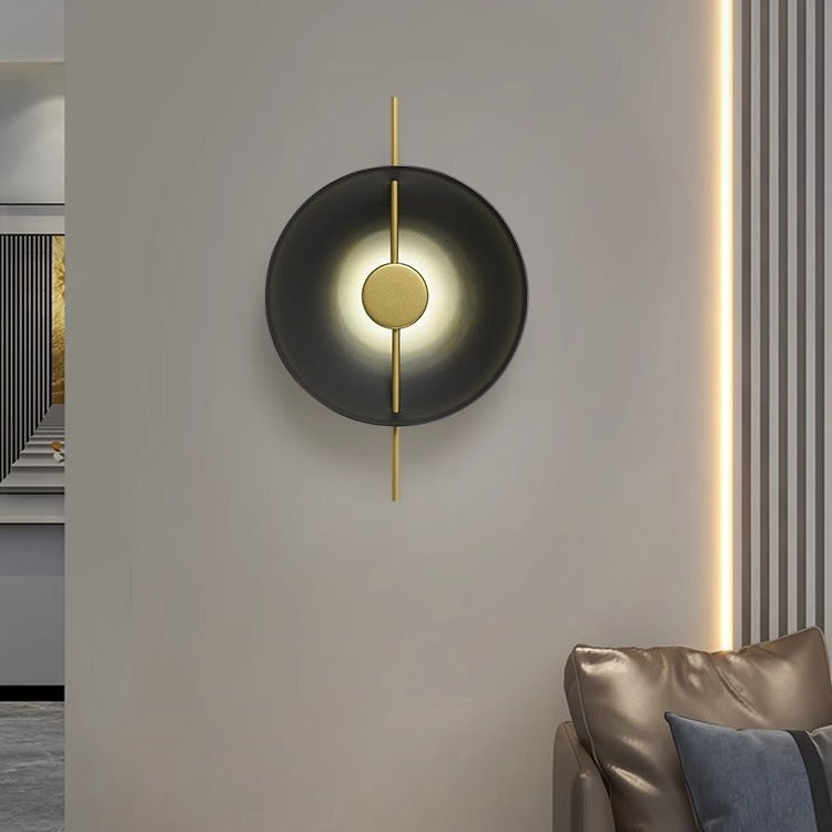 Contemporary Creative Flying Saucer Round Hardware LED Wall Sconce Lamp For Bedroom