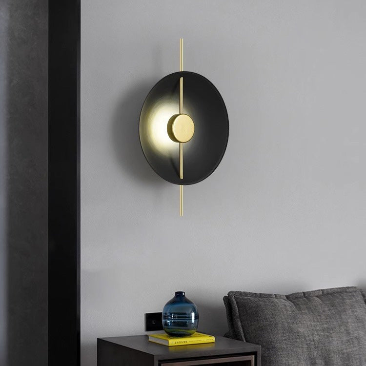 Contemporary Creative Flying Saucer Round Hardware LED Wall Sconce Lamp For Bedroom