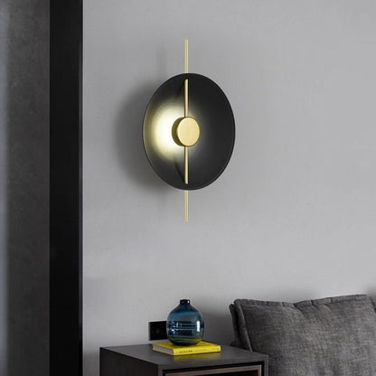 Contemporary Creative Flying Saucer Round Hardware LED Wall Sconce Lamp For Bedroom