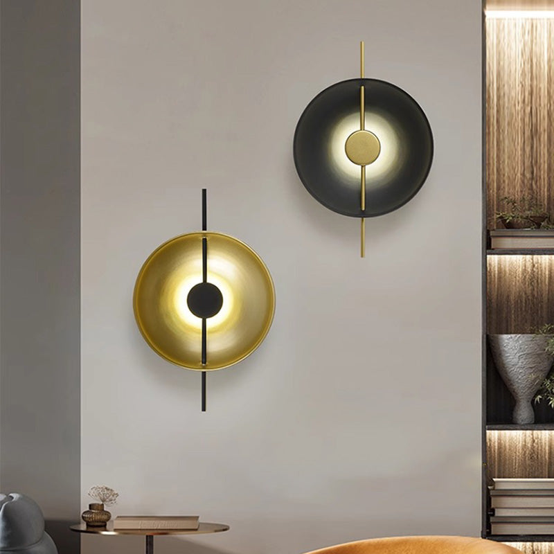 Contemporary Creative Flying Saucer Round Hardware LED Wall Sconce Lamp For Bedroom