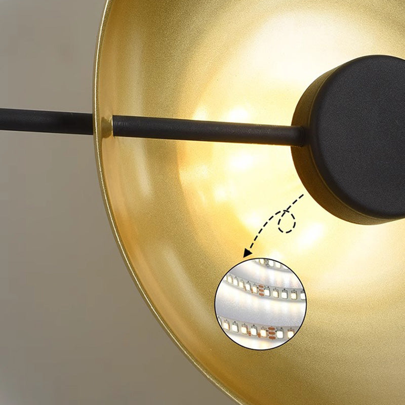 Contemporary Creative Flying Saucer Round Hardware LED Wall Sconce Lamp For Bedroom