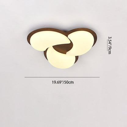 Modern Minimalist Windmill Shaped PE Iron LED Flush Mount Ceiling Light For Bedroom