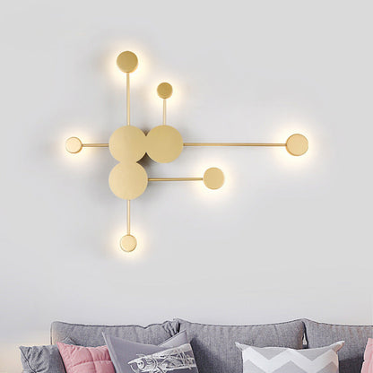 Contemporary Creative Dipper Round Iron Acrylic LED Wall Sconce Lamp For Bedroom