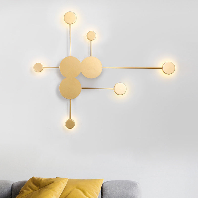 Contemporary Creative Dipper Round Iron Acrylic LED Wall Sconce Lamp For Bedroom