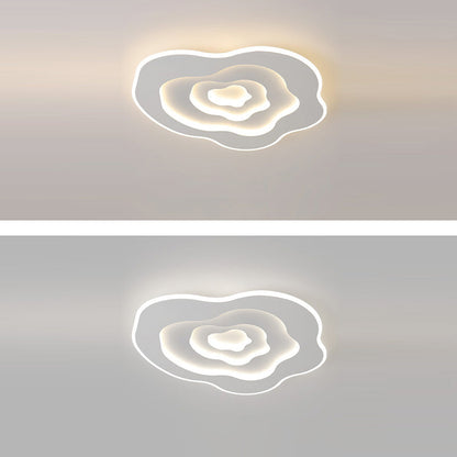 Modern Minimalist Cloud Irregular Round Iron LED Flush Mount Ceiling Light For Bedroom