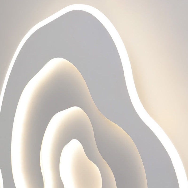 Modern Minimalist Cloud Irregular Round Iron LED Flush Mount Ceiling Light For Bedroom