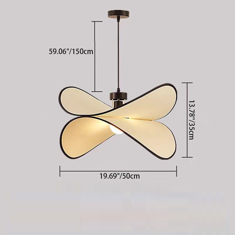 Contemporary Creative Potato Chip Shaped Curved Iron Fabric 1-Light Pendant Light For Bedroom