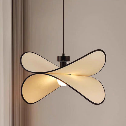 Contemporary Creative Potato Chip Shaped Curved Iron Fabric 1-Light Pendant Light For Bedroom