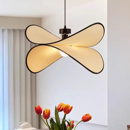 Contemporary Creative Potato Chip Shaped Curved Iron Fabric 1-Light Pendant Light For Bedroom