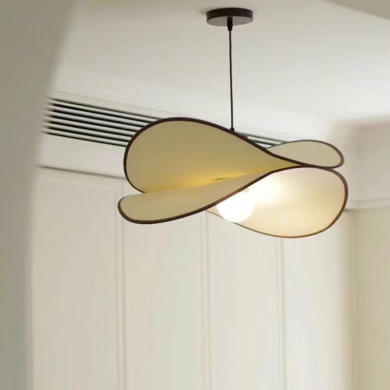 Contemporary Creative Potato Chip Shaped Curved Iron Fabric 1-Light Pendant Light For Bedroom