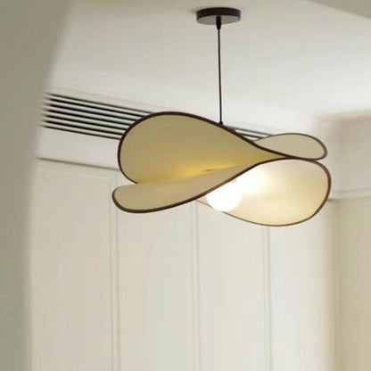 Contemporary Creative Potato Chip Shaped Curved Iron Fabric 1-Light Pendant Light For Bedroom