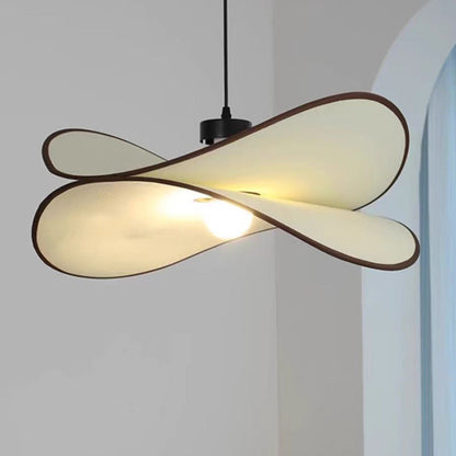 Contemporary Creative Potato Chip Shaped Curved Iron Fabric 1-Light Pendant Light For Bedroom