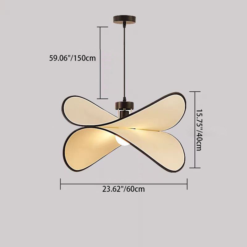 Contemporary Creative Potato Chip Shaped Curved Iron Fabric 1-Light Pendant Light For Bedroom