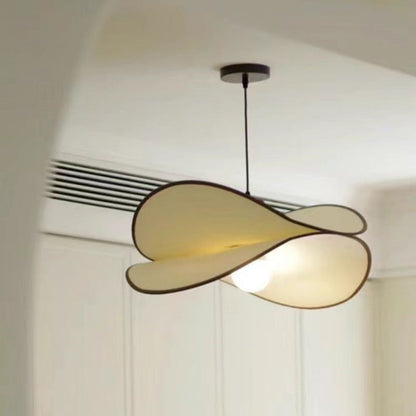 Contemporary Creative Potato Chip Shaped Curved Iron Fabric 1-Light Pendant Light For Bedroom