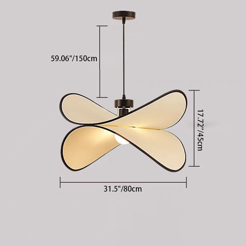 Contemporary Creative Potato Chip Shaped Curved Iron Fabric 1-Light Pendant Light For Bedroom