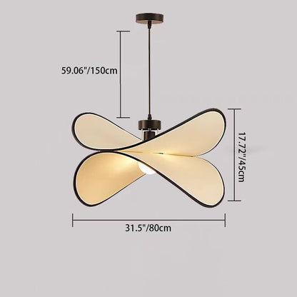 Contemporary Creative Potato Chip Shaped Curved Iron Fabric 1-Light Pendant Light For Bedroom