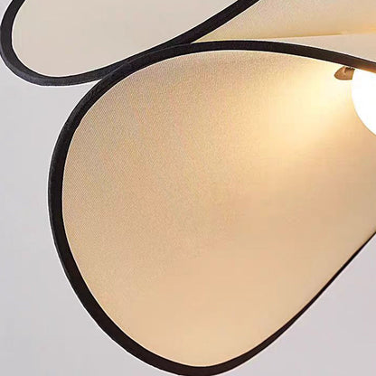 Contemporary Creative Potato Chip Shaped Curved Iron Fabric 1-Light Pendant Light For Bedroom