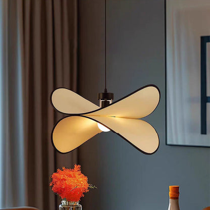 Contemporary Creative Potato Chip Shaped Curved Iron Fabric 1-Light Pendant Light For Bedroom