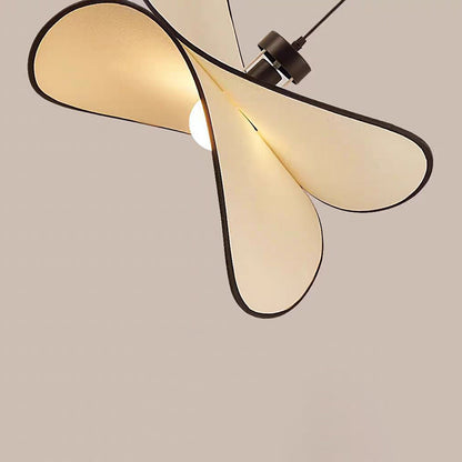 Contemporary Creative Potato Chip Shaped Curved Iron Fabric 1-Light Pendant Light For Bedroom