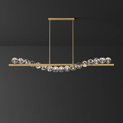 Modern Luxury Magic Bean Linear Orb Copper Crystal 9/11/14/17 Light Chandelier For Living Room