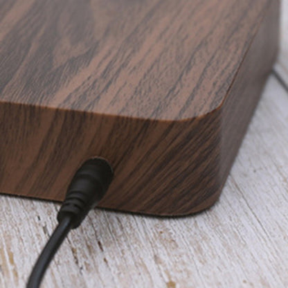 Contemporary Creative Levitation 3D PEGT Moon Round Orb ABS Wood LED Table Lamp For Bedroom
