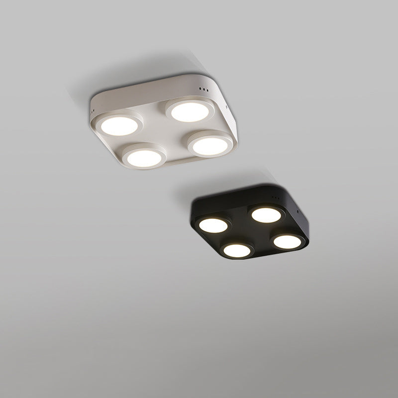 Modern Minimalist Box Shape Square PC Aluminum LED Flush Mount Ceiling Light For Bedroom