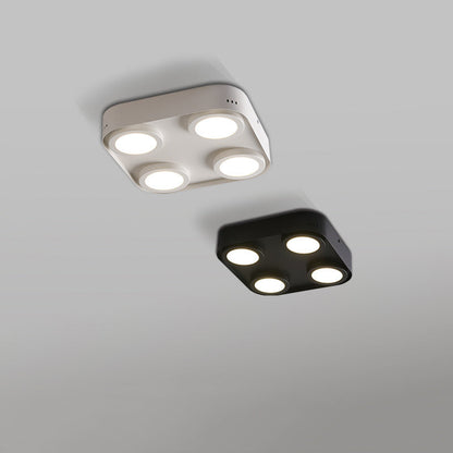 Modern Minimalist Box Shape Square PC Aluminum LED Flush Mount Ceiling Light For Bedroom