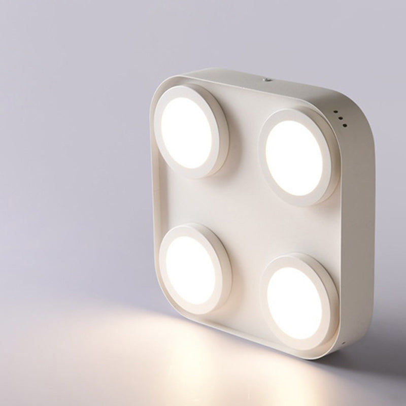 Modern Minimalist Box Shape Square PC Aluminum LED Flush Mount Ceiling Light For Bedroom