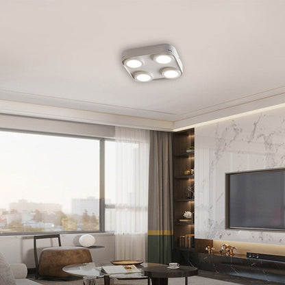 Modern Minimalist Box Shape Square PC Aluminum LED Flush Mount Ceiling Light For Bedroom