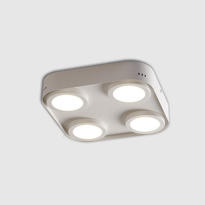 Modern Minimalist Box Shape Square PC Aluminum LED Flush Mount Ceiling Light For Bedroom