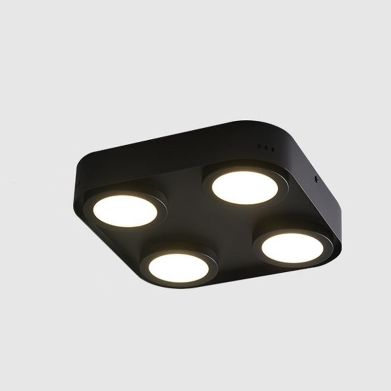 Modern Minimalist Box Shape Square PC Aluminum LED Flush Mount Ceiling Light For Bedroom