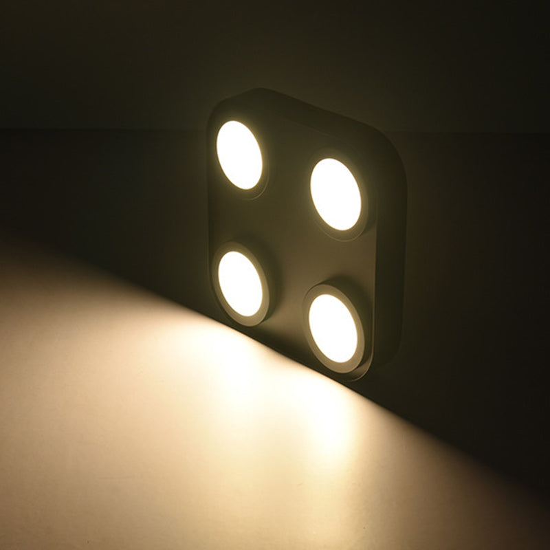 Modern Minimalist Box Shape Square PC Aluminum LED Flush Mount Ceiling Light For Bedroom