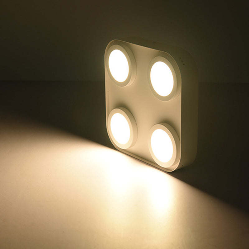 Modern Minimalist Box Shape Square PC Aluminum LED Flush Mount Ceiling Light For Bedroom
