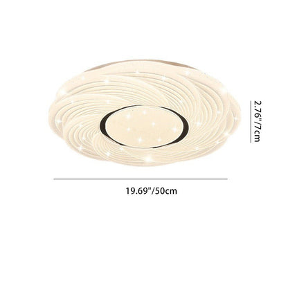 Modern Minimalist Cream Star Storm Round Dome PVC Iron LED Flush Mount Ceiling Light For Bedroom