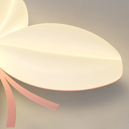 Modern Art Deco Cream Butterfly PE Iron LED Flush Mount Ceiling Light For Bedroom