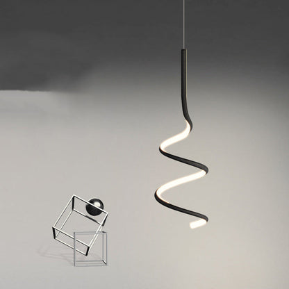 مصباح معلق LED حلزوني معاصر من الألومنيوم بتصميم إسكندنافي لغرفة النوم
