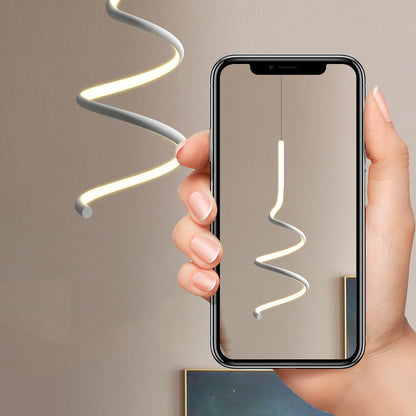 مصباح معلق LED حلزوني معاصر من الألومنيوم بتصميم إسكندنافي لغرفة النوم